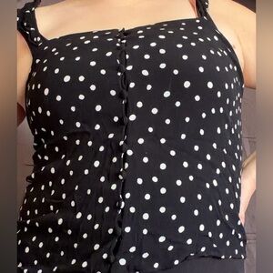 Madewell Black Polka Dot Sleeveless Tank Top